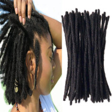 Yotchoi Dreadlocks-Verlngerung aus 100 % Echthaar, handgefertigt, kleine Gre (Durchmesser 0,4 cm), 20,3 cm, 40 Strnge/Packung, natrliches Schwar