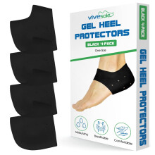 Protettori del tallone in silicone di vivele (2 coppie) - Guardia gel per donne e uomini - sollievo idratante per blister blister cuscine di fascite