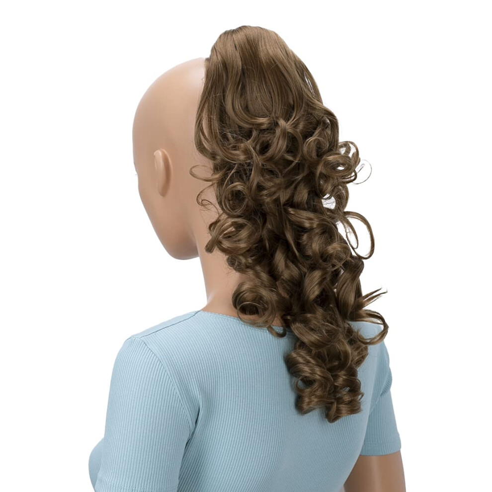 Caisha Unisex Brown 16"""" Hairpiece Ponytail Clip On Extension Voluminous Wavy Medium H205