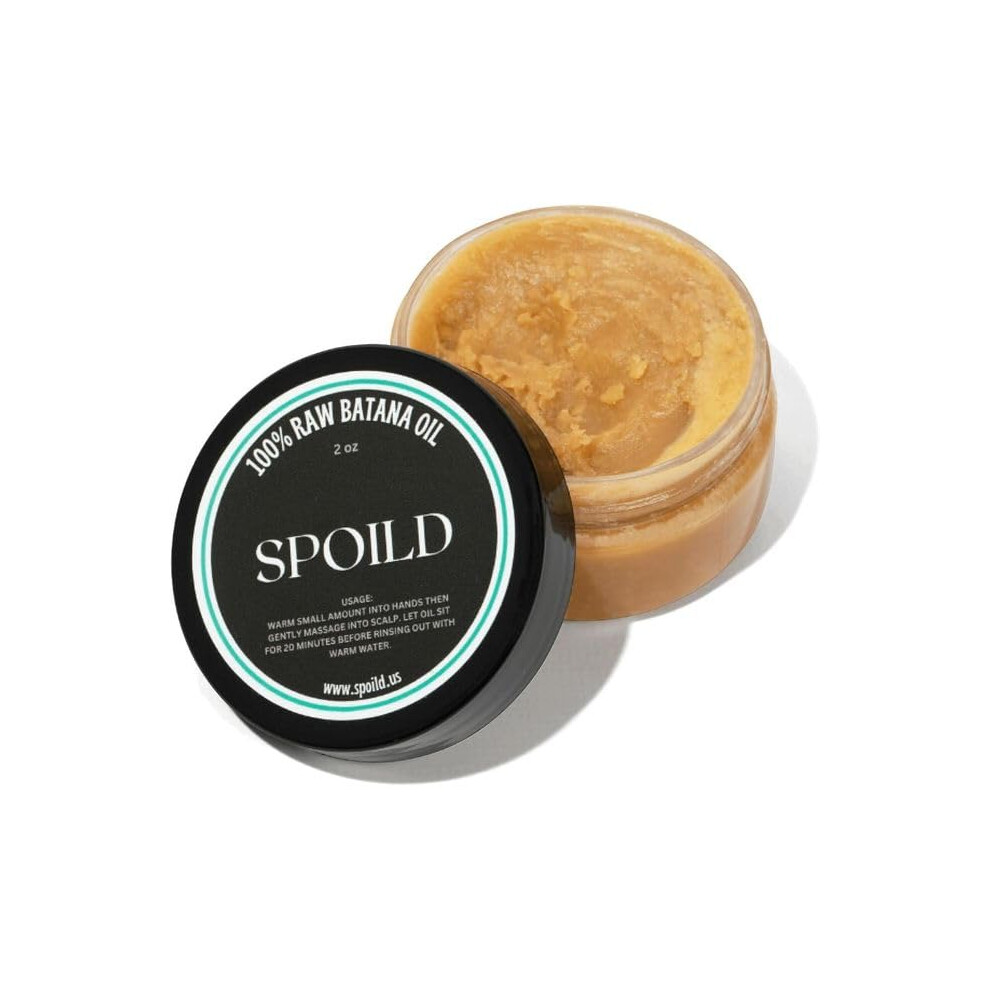 Spoild Health Spoild Raw Batana Oil For Hair Growth - Sourced From Honduras Dr. Sebi Approved Unrefined & 100% Organic - Prevents Hair Loss Strengthens Hair