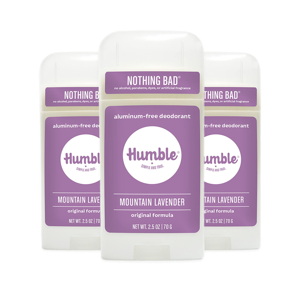 Humble Simple And Tr Humble Brands Original Formula Aluminum-Free Deodorant. Long Lasting Odor Control With Baking Soda And Essential Oils Mountain Lavender Pack Of