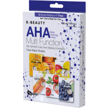 Saplaya K-Beauty Facial Skincare Natural Beauty Multi-Pack Face Sheet Masks Balanced Skin Care Made in South-Korea (AHA (Royal Jelly Vitamin-C Mango
