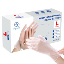 squish Disposable Gloves  100 Count 4 mil Clear Vinyl Gloves Latex Free Powder-Free Health Glove Cleaning Rubber Glove for Kitchen Cooking Cleani