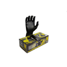 Gants de nitrile industriel sans poudre de mamba noir avec bo   te     gants de couple sur   lev   e (extra extra grande)