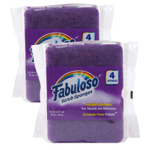 Fabuloso Sponges Purple 4 CT | Purple Scratch-Free Sponges for Dishes and Surfaces | Purple Dishwashing Sponges from Fabuloso for Bold and Bright