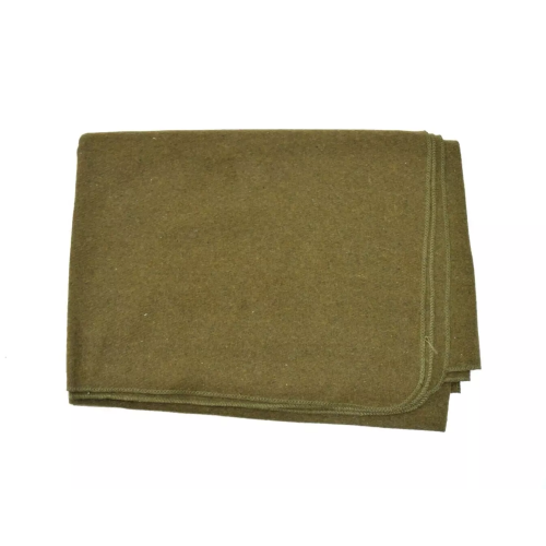 Khaki Wool Blanket 200cm x155cm Bedding Outdoor Camping