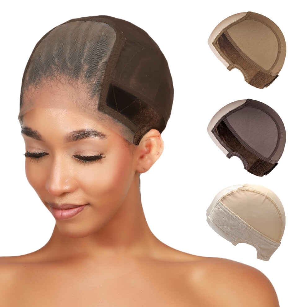 Studio Limited Unisex Brown/Dark Non-Slip Wig Cap With Grip Band For Secure Placement Transparent Lace For Lace Front Wigs Available In /Light Be