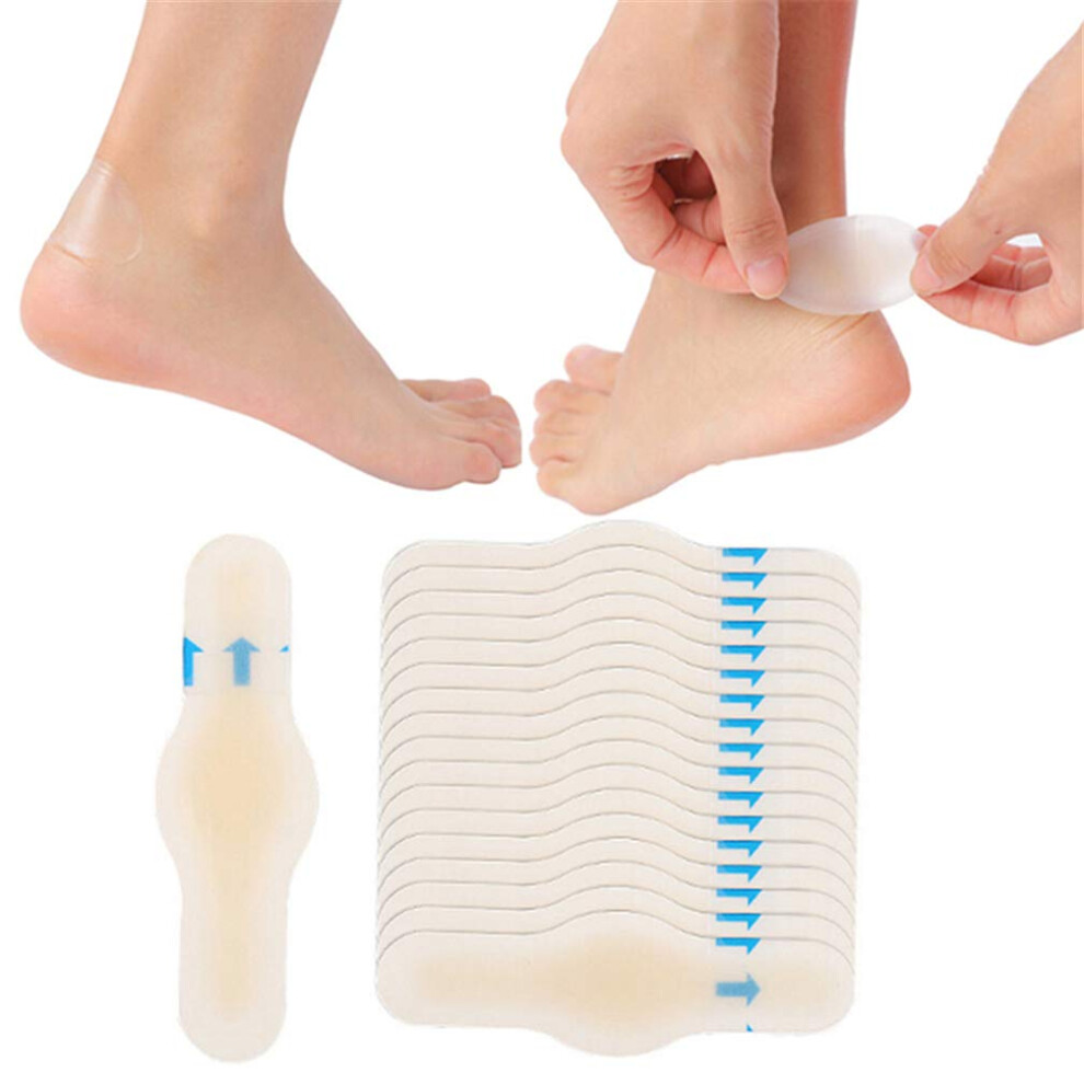 Xemz 10 Pcs Gel Heel Blister Patch, Adhesive Waterproof Hydrocolloid Heel Protector, Blister Prevention Cushioned Bandage, For Foot Toe Heel Blister Recove