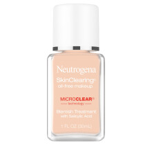 Neutrogena SkinClearing Oil-Free Acne and Blemish Fighting Liquid Foundation with Salicylic Acid Acne Medicine, Shine Controlling, for Acne Prone Skin