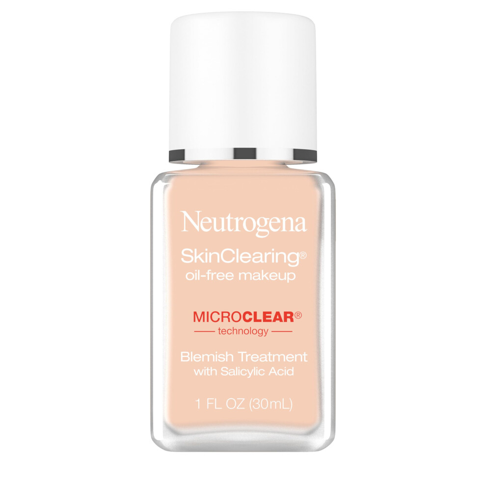 Neutrogena Skinclearing Oil-Free Acne And Blemish Fighting Liquid Foundation With Salicylic Acid Acne Medicine, Shine Controlling, For Acne Prone Skin