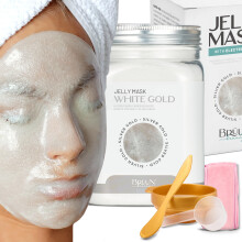 BRUN Jelly Mask Jar White Gold Glycolic AC AHA Peel-Off Face Care -kuminaamio | 23 fl oz Skin Care Moisturizing Gel Mask Jar Spa Set
