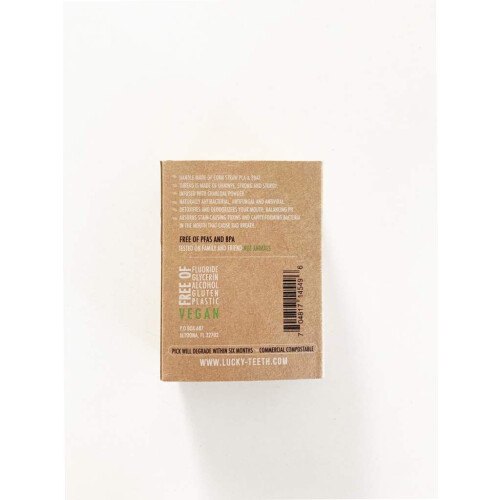 Improved -Biodegradable Activated Charcoal Floss Picks with Organic Peppermint Oil  Plastic Free. Zero Waste - 50 Unit 1