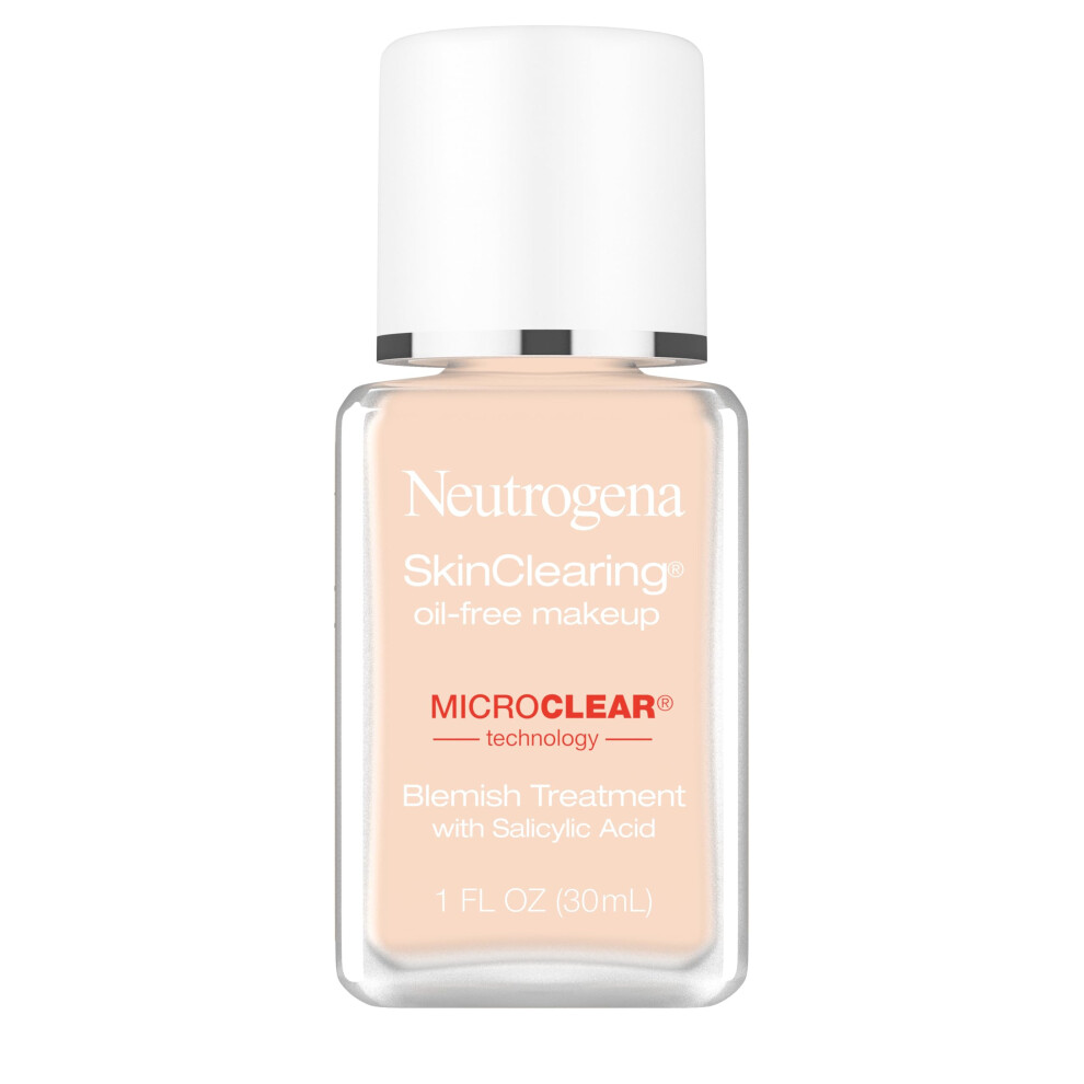 Neutrogena Skinclearing Oil-Free Acne And Blemish Fighting Liquid Foundation With Salicylic Acid Acne Medicine, Shine Controlling, For Acne Prone Skin