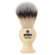Kent BK4S Scheerkwast met Ultra-Zachte Silvertext Synthetische Haren en Faux Ivoor Houten Handgreep