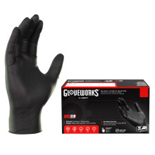 GLOVEWORKS Zwarte Wegwerp Nitril Industriële Handschoenen, 5 Mil, Latex & Poedervrij, Voedselveilig, X-Large, Doos van 100