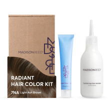 Madison Reed Strahlendes Haarfrbeset | A7NA Helles Aschbraun (Arezzo-Braun) fr 100 % graue Haarabdeckung | Permanente Haarfarbe in Salonqualitt |