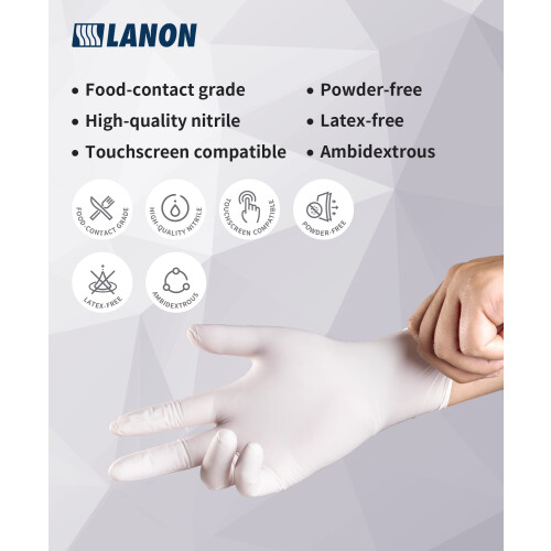 Guantes de nitrilo desechables de alimentos lanon de lanon 1