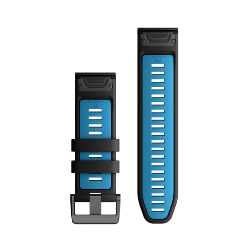 Garmin Garmin QuickFit 26 mm Ρολόι Ζώνη - Μαύρη/Σιέλ Σιλικόνη 1