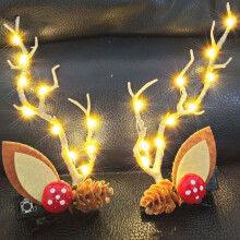 BARTOSI LED Light Christmas Hair Clips Reindeer Antlers Xmas Hairpins Hair Barrettes Cute Party Cosplay Head Pieces Hair Accessories for Women an