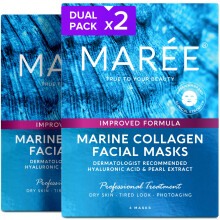 MAREE Kollageenikasvonaamio hyaluronihapolla 2 PACK - Sheet Face Masks Ihonhoito vihre & punalevuutetta - Kosteuttava Mascarillas Faciales Naisten