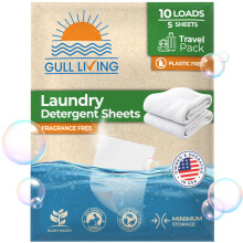 Gull Living Myrkyttömät matkapyykinpesuainelakanat hajusteettomat - 10 täyttöpakkaus - Matkapesuaine - Ideal Laundry Eco Soap 5 arkkia