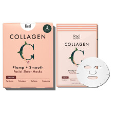Rael Face Mask Skin Care Collagen Face Masks - Bamboo Facial Sheet Mask Korean Skincare kollageeniesanssilla ja hedelmäuutteilla Ravitseva ja kosteut