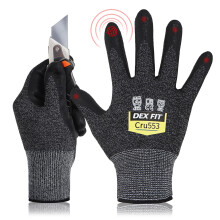 DEX FIT Level 5 Cut Resistant Gloves Cru553  3D-Comfort Fit  Firm Grip  Thin & Lightweight  Touch-Screen Compatible  Durable  Breathable & Cool