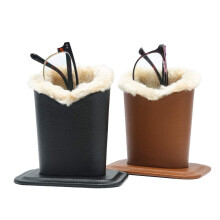 Siveit Brillenhalter, PU-Leder, Brillenstnder mit weichem Plschfutter, Schwarzbraun 2 Packungen
