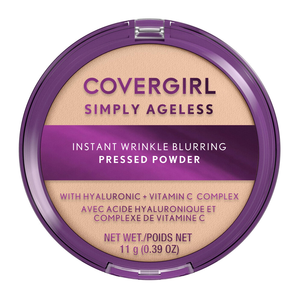Covergirl Simply Ageless Natychmiastowy Puder Prasowany Do Rozmazywania Zmarszczek Jasna Kosc Sloniowa 0,39 Uncji-image