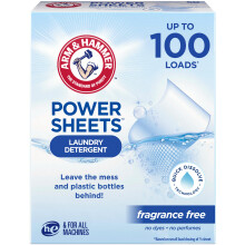 ARM & HAMMER Power Sheets Pyykinpesuaine Hajusteeton Ihotautilääkärin testaama konsentroitu pyykinpesuainearkkia 50 jopa 100 pientä täyttöä