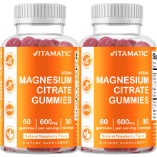 Vitamatic Magnesiumcitrat-Gummibrchen, 600 mg pro Portion 60 Stck Frdert gesunde Entspannung, Muskelknochen und Energieuntersttzung (2er-