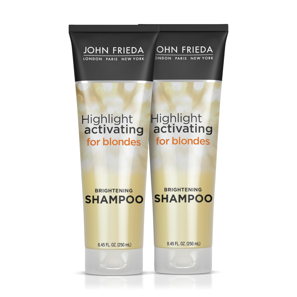 John Frieda Sheer Blonde Brightening Shampoo with Avocado Oil and Vitamin C - Revives Dull Highlights for Lighter Blondes  8.45 Fl Oz