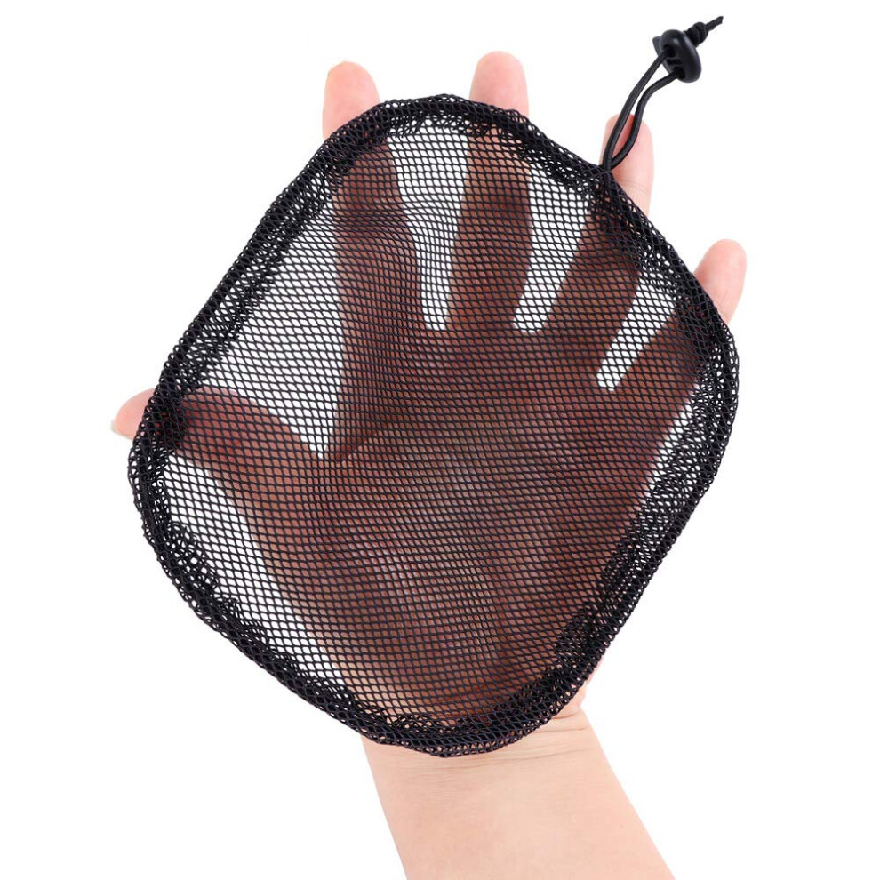 Nunify Unisex Black 5 Pcs Hair Net For Making Afro Puff Drawstring Ponytail And Afro Hair Bun - Glueless Ponytail Hairnet With 10 Pcs Wig Combs - Adjustable Strap A