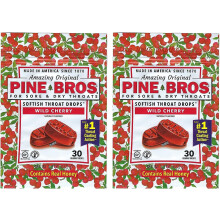 Pine Bros. Softish Throat Drops Value Size Wild Cherry - 30 droppar (frpackning med 2)