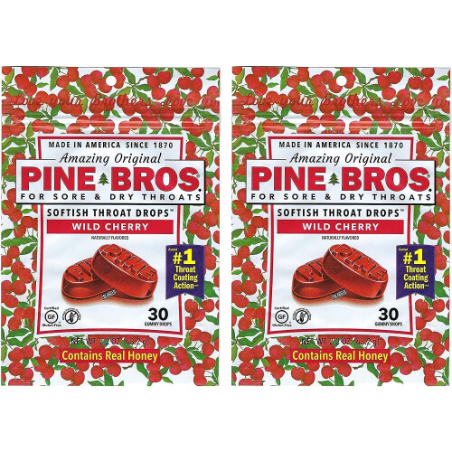 Pine Bros. Softish Halstropfen, Vorteilsgr      e, Wildkirsche     30 Tropfen (2er-Pack)