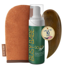 Busy Babe Selbstbruner  Golden Nights Express Rapid Dark Tanning Mousse  Tieferes, sonnengeksstes Strahlen mit Handschuh  Vegan, tierversuch