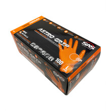 SAS Safety 66573 Astro Grip Powder-Free Nitrile Disposable Glove Large Pack of 100 Orange
