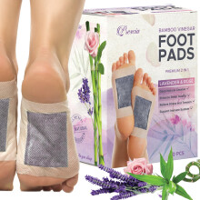 Prescia Lavender n Rose Foot Pads - Natural Bamboo Vinegar Cleansing for Relaxing Foot Care Swelling Removal - Aromatic Herbs Easy-to-Use 20 P