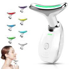 Facial Beauty Device  Facial Skin Care Tools  Based on Triple Action LED  Thermal  and Vibration Technologies  Red and Blue LED Light  7 Color Le