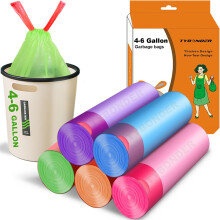 Bolsas de basura pequeas 4-6 galones Extra gruesos y fuertes bolsas de basura de 4 galones de 4 galones bolsas de basura con cordn de basura sin c