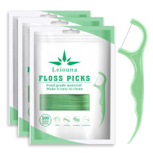 Leiouna Dental Floss Picks 300 Count Tand Picks Tr?d Flossers Easy Grip H?ndtag til Voksne B?rn Tandrensning Tandstikker uden smag Bl?d Tight Spa