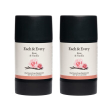 Each & Every All Natural Deodorant Aluminiumfreies Deodorant fr Frauen und Mnner Rose & Vanille Multipack Reisegre auf pflanzlicher Basis (
