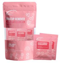 Air Jungles Makeup Remover Wipes Singles 25 Count Duftfri Sknsom fjerner makeup og olie Blde renseservietter Alkoholfri Large 6"""" x 8"""" Udfolde