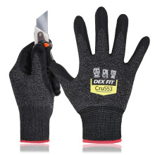 Guanti Resistenti al Taglio DEX FIT Livello 5 Cru553, Vestibilità 3D, Presa Fermo, Leggeri e Sottile, Compatibili con Touch-Screen