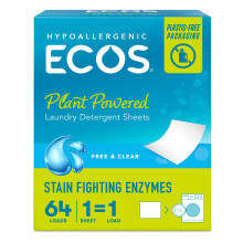 ECOS LAUDRIE DETERGETS VEGAN VEGAN PAS DE JUG PLASTIQUE PAS DE MESS ET DE LIQUIDE - FIGNES DE LAUDRIE Dans la laveuse - Hypoallernic Plant Powere