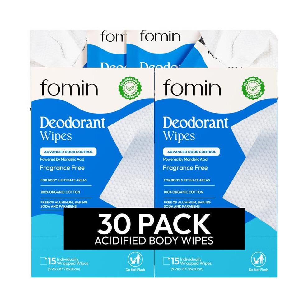 Fomin Angesuerte Reise-Deotcher Fr Damen Und Herren 30 Stck Parfmfrei Ph-Ausgeglichene Mini-Deotcher In Reisegre Plastikfrei-image