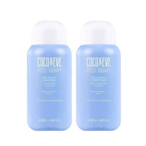 Coco & Eve Boost Therapy Shampoo e Balsamo per Capelli Voluminosi con Biotina