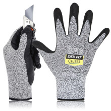 Guanti Resistenti al Taglio DEX FIT Livello 5 Cru553, Comfort 3D, Grip Fermo, Leggeri e Traspiranti