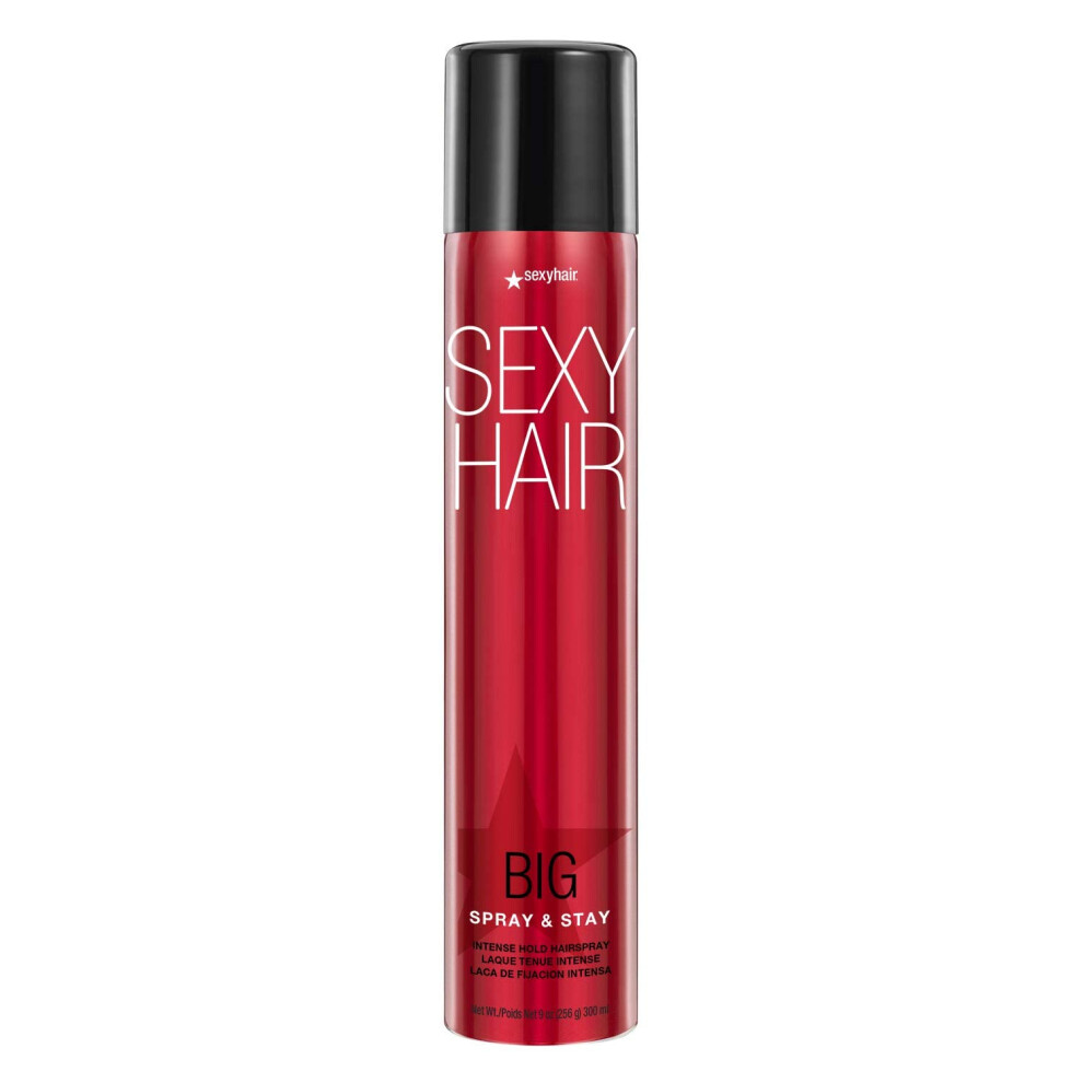 Sexy Hair Sexyhair Big Spray & Stay Intense Hold Hairspray 9 Oz | Extreme Hold And Shine | Up To 72 Hour Humidity Resistance | All Hair Types