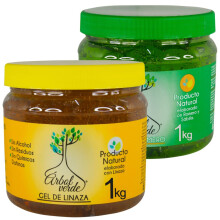 Gel de Linhaa para Cachos - Gel de Alecrim Natural - rvore Verde - Gel Fixador para Cabelo - Pacote 2 - Gel Sem lcool - 500g